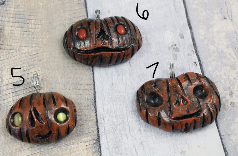 Polymer Clay Halloween Pumpkin Pendants