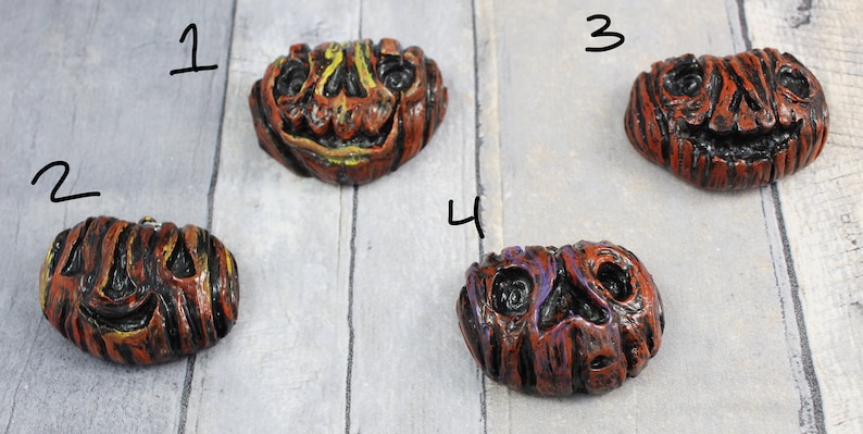 Polymer Clay Halloween Pumpkin Pendants