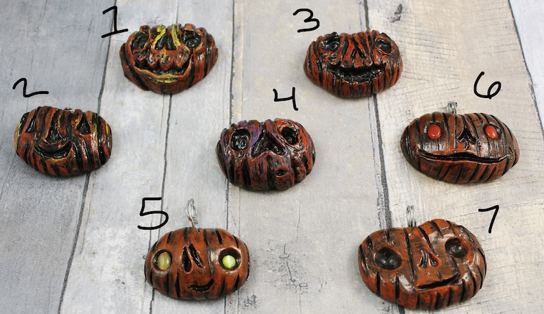 Polymer Clay Halloween Pumpkin Pendants