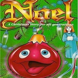 May include: A DVD cover for the Christmas movie "Noel", featuring a red Christmas ornament with a smiling face and the text "A Christmas story for all generations".