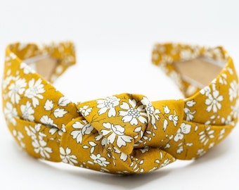 Women's Knot Headband | Liberty of London Mustard Headband | Floral Headband | Liberty Capel Headband | Girls Knot Headband |Tween Headband