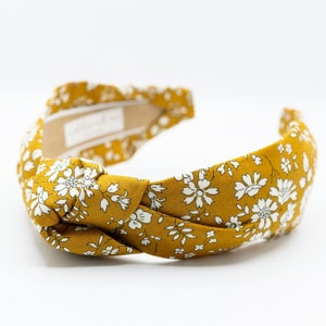 Women's Knot Headband Liberty of London Mustard Headband Floral Headband Liberty Capel Headband Girls Knot Headband Tween Headband image 2