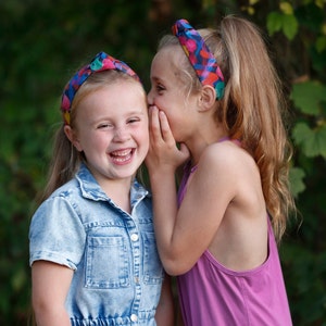 Girls Summer Knot Headband, Made with Liberty of London 100% Silk Fabric, Brightly Colored Comfortable Alice Band, Hair Accessories for Kids