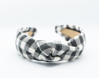 Buffalo Check Headband | Black and White Gingham | Headband for Girls | Women | Gift for Her | Comfortable | Boho Accessory