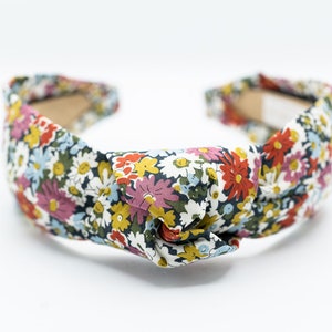 Headband with Flowers | Floral Liberty of London Libby Print Alice Band | Women and Girls Knot Comfortable Hairband, Holiday Gift for Her