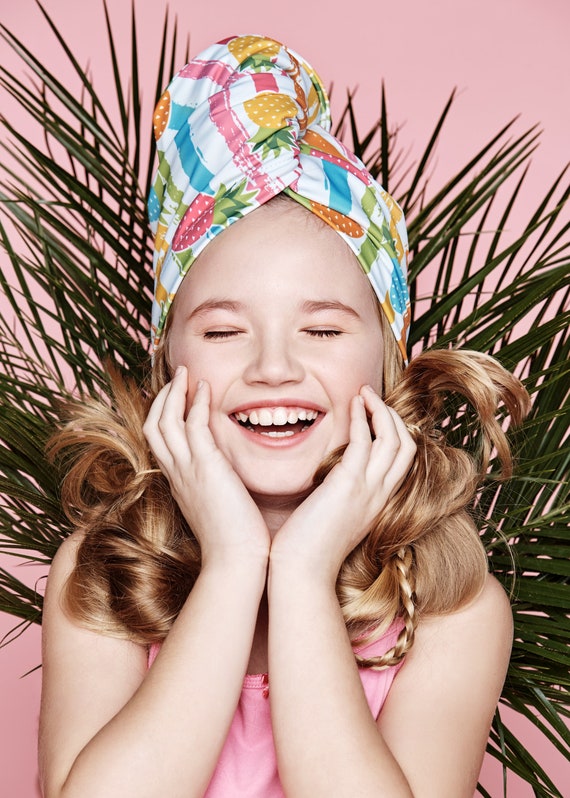 Beach Uv Hair Turban Kids Hair Turban Kids Head Wrap Summer Etsy