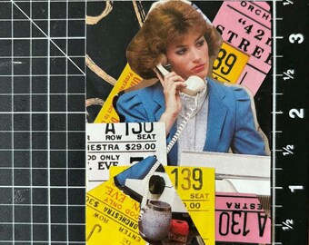 ACEO Abstract Collage Art "Broadway Baby" - 2.5 x 3 Playing Card