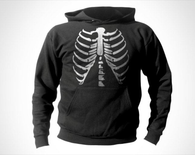 Hoodie Skeleton Shirt Rib Cage Retro Winter Hoodies For | Etsy