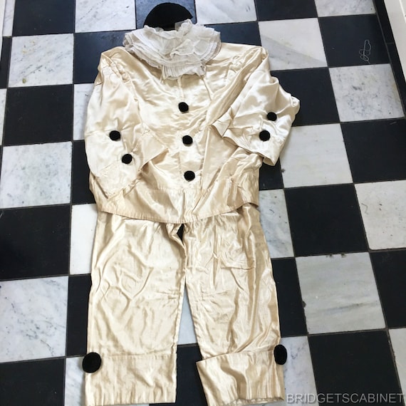 1930's French Pierrot Costume Theater Carnival Cir