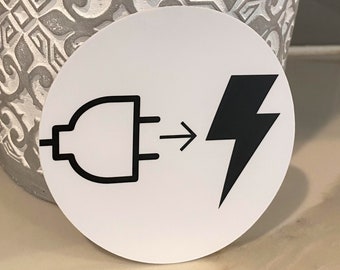 Enchufe para cargar la pegatina del parachoques del coche del vehículo eléctrico Calcomanía de vinilo