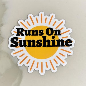 Runs on Sunshine Electric Vehicle Car Bumper Sticker Decal