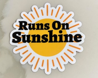 Runs on Sunshine Electric Vehicle Car Bumper Sticker Decal