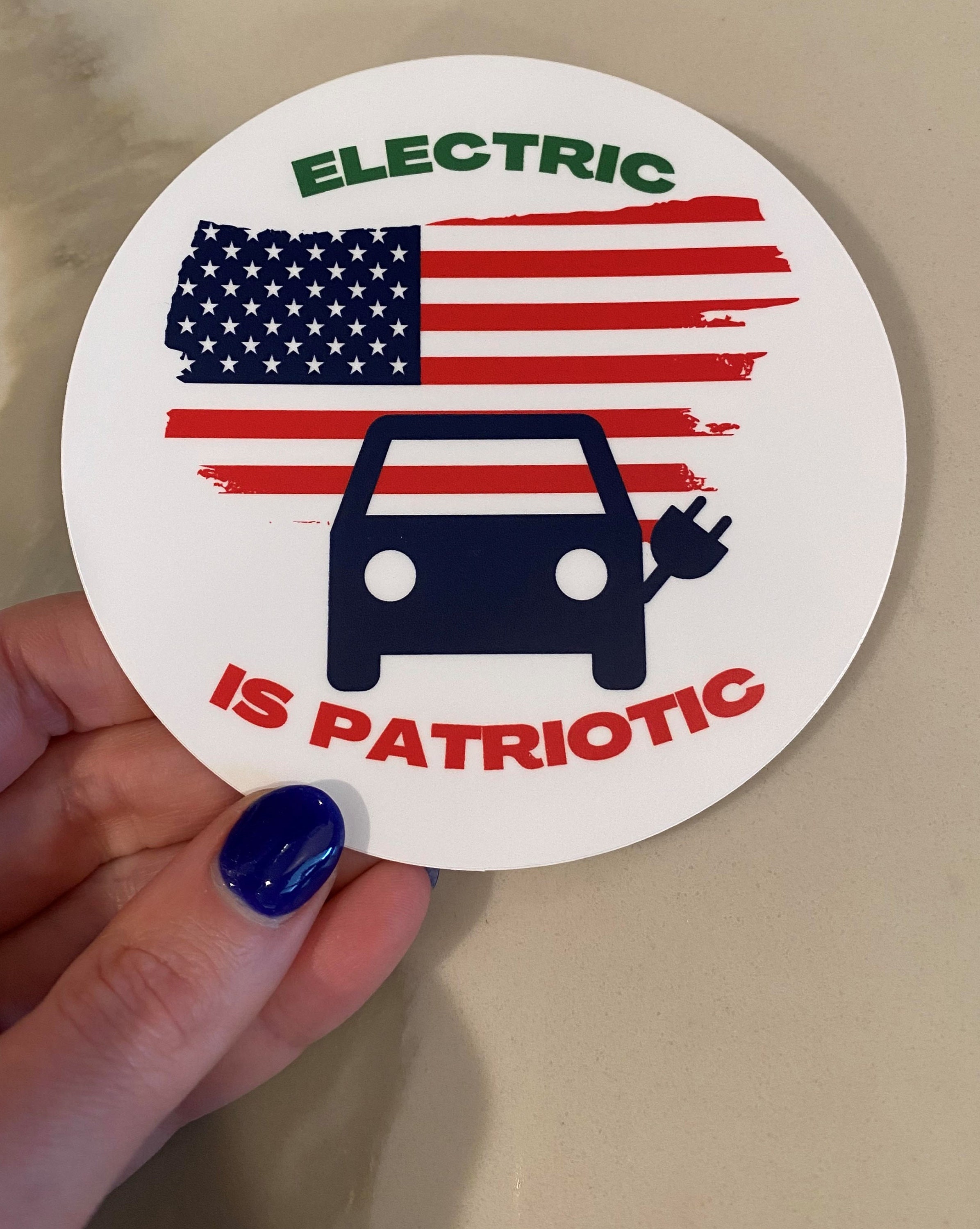 Electric is Patriotic Electric Vehicle Car Bumper Sticker Etsy