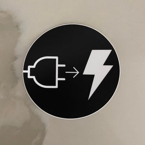 Plug to Charge Electric Vehicle Car Bumper Sticker Vinyl Decal