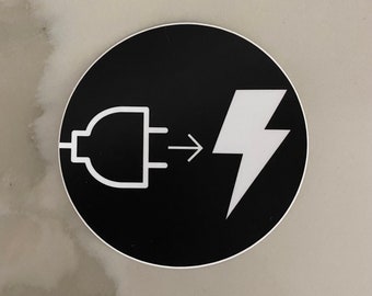 Plug to Charge Electric Vehicle Car Bumper Sticker Vinyl Decal