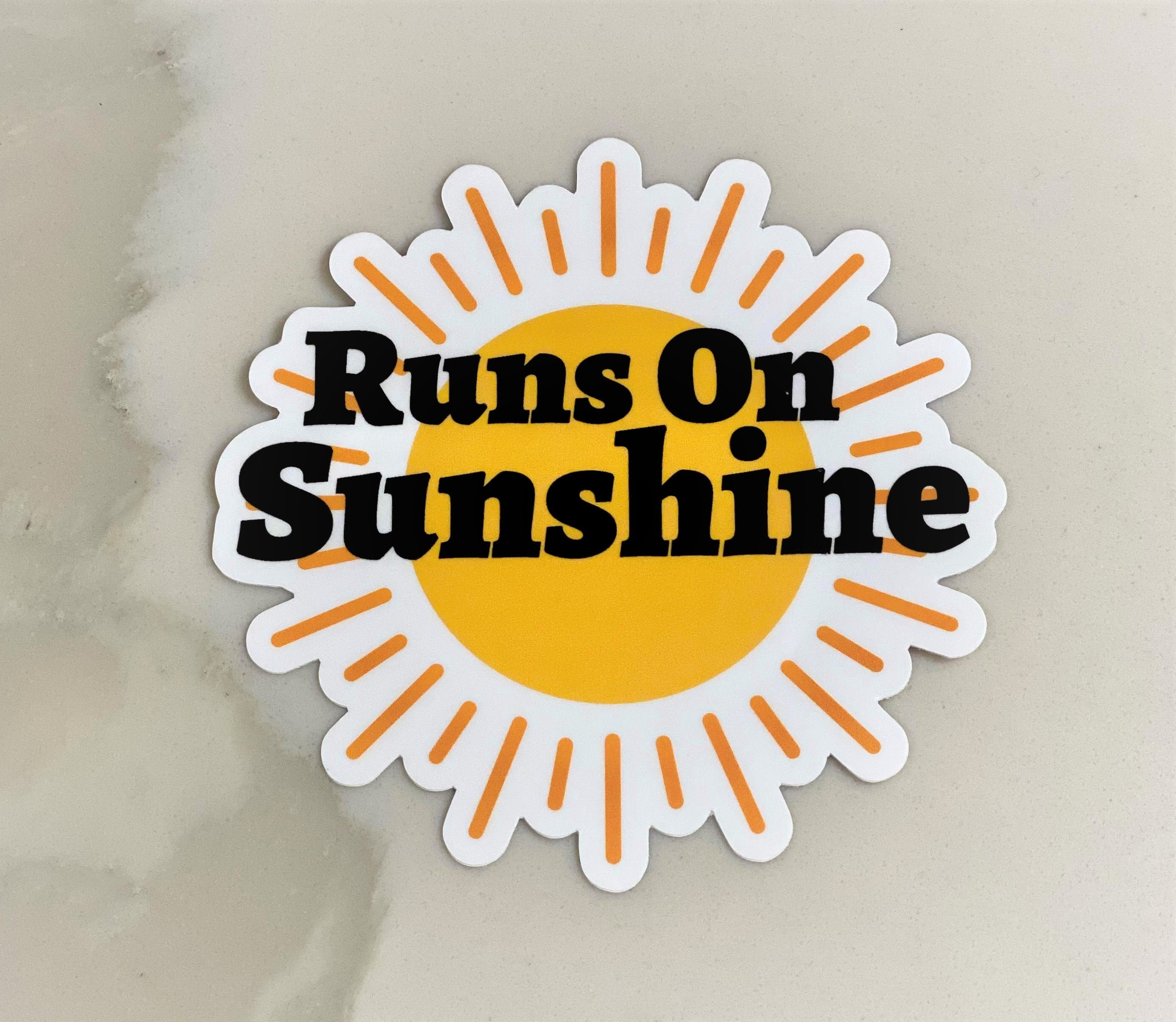 Runs on Sunshine Electric Vehicle Car Bumper Sticker Decal - Etsy