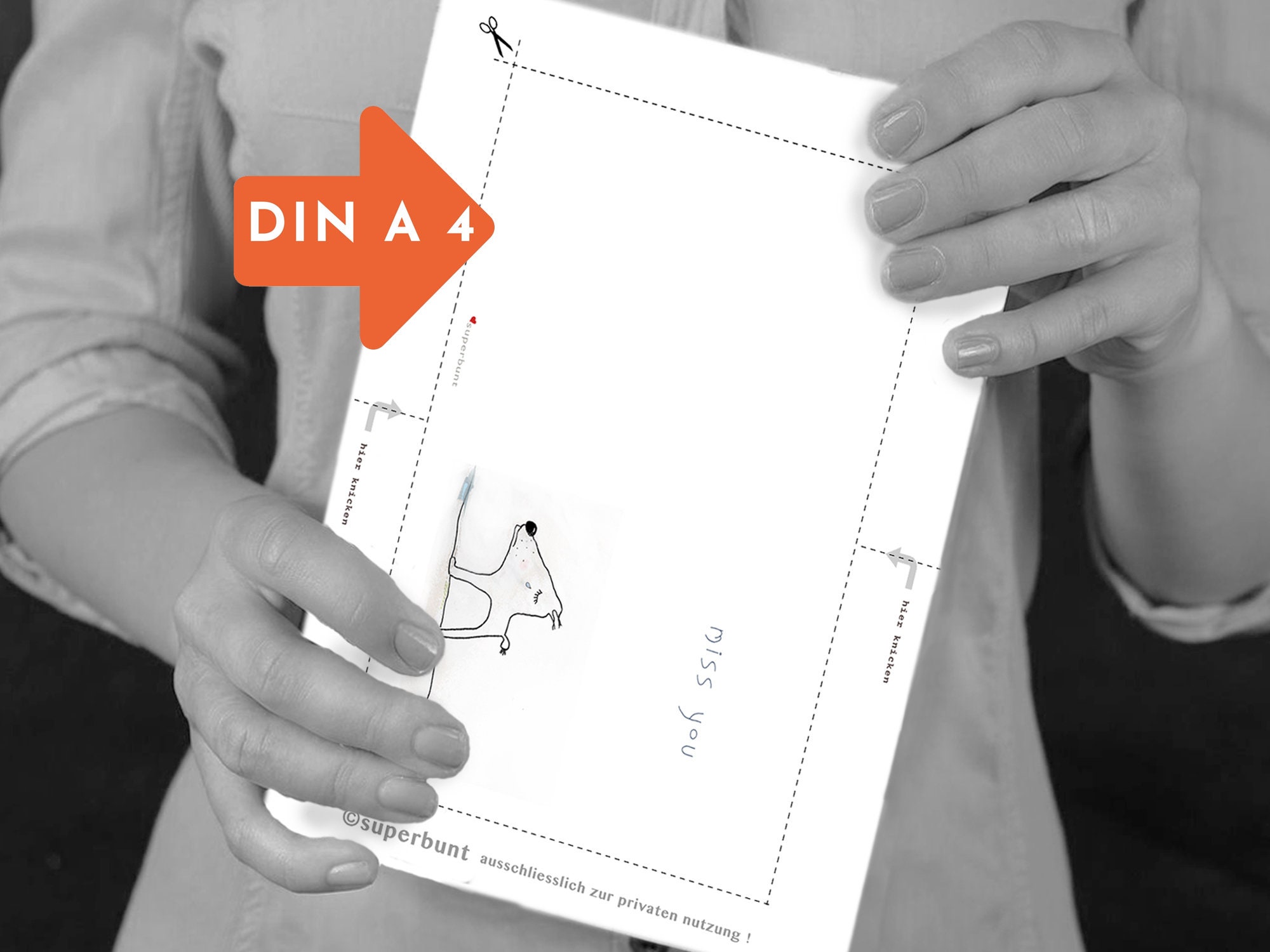 A Digital File to Download and Print Out Yourself for a Folding Card ...