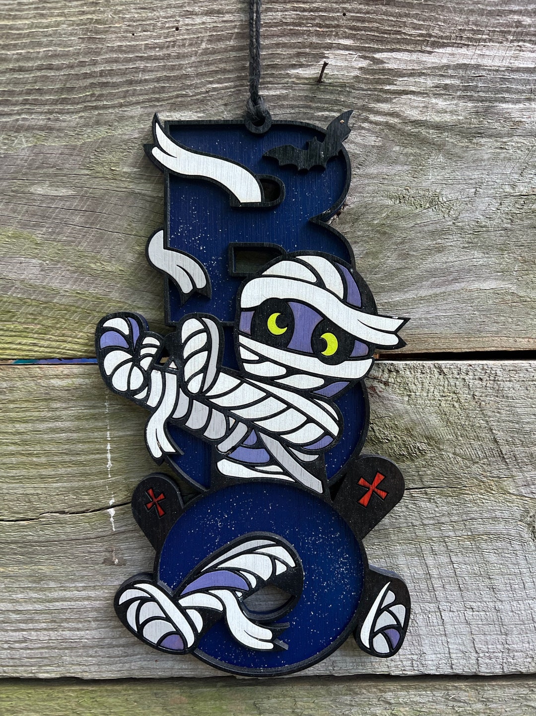 Mummy Boo Halloween Mummy Boo Sign, Laser Cut Baltic Birch, Hand Painted Fun ...