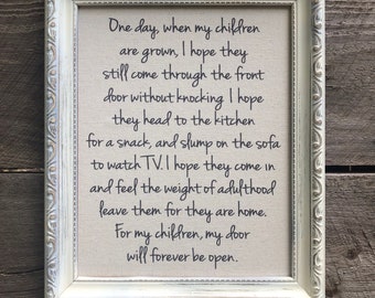 Mom birthday gift, One Day When my Children are Grown, Farmhouse framed sign, children quote, Parents sign, mothers gift, home decor sign |