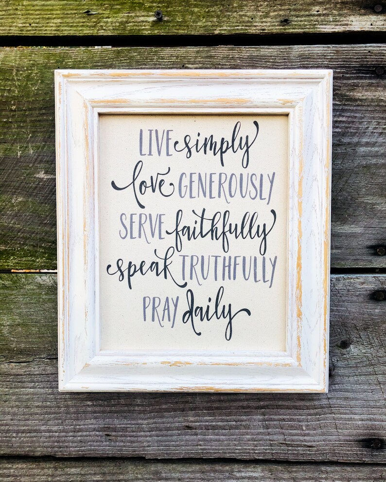 Live Simply Love Generously Serve Faithfully Canvas | Etsy