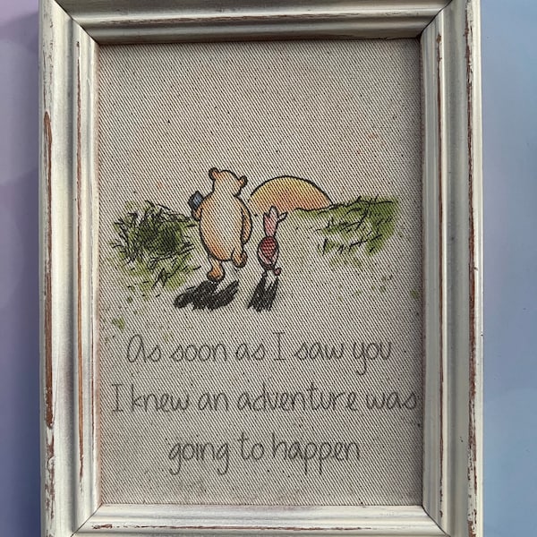 Winnie the Pooh sign | As soon as I saw you | Pooh Nursery quote | Baby shower gift | Framed canvas print | Nursery decor | Baby reveal gift