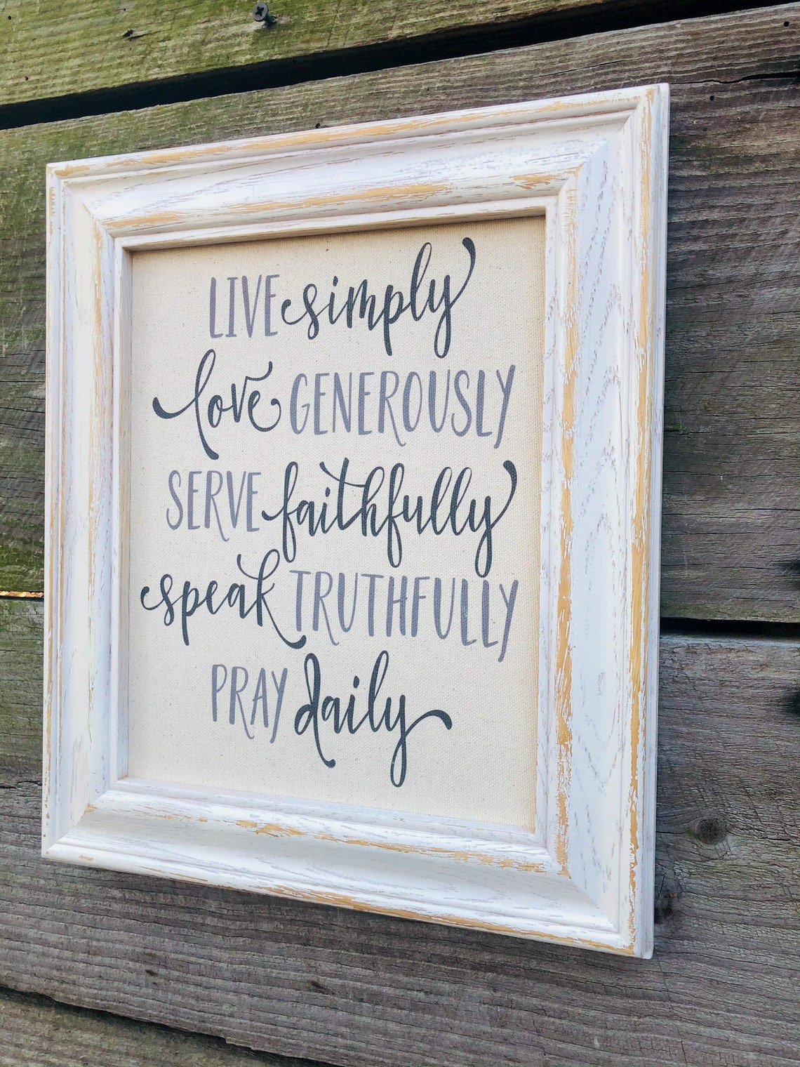 Live simply Love generously Serve faithfully Canvas | Etsy