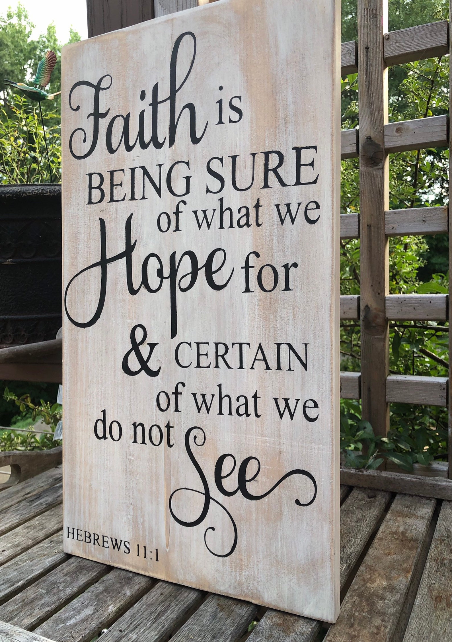 Faith Wood Sign Scripture Wall Art Positive Quote Bible Etsy