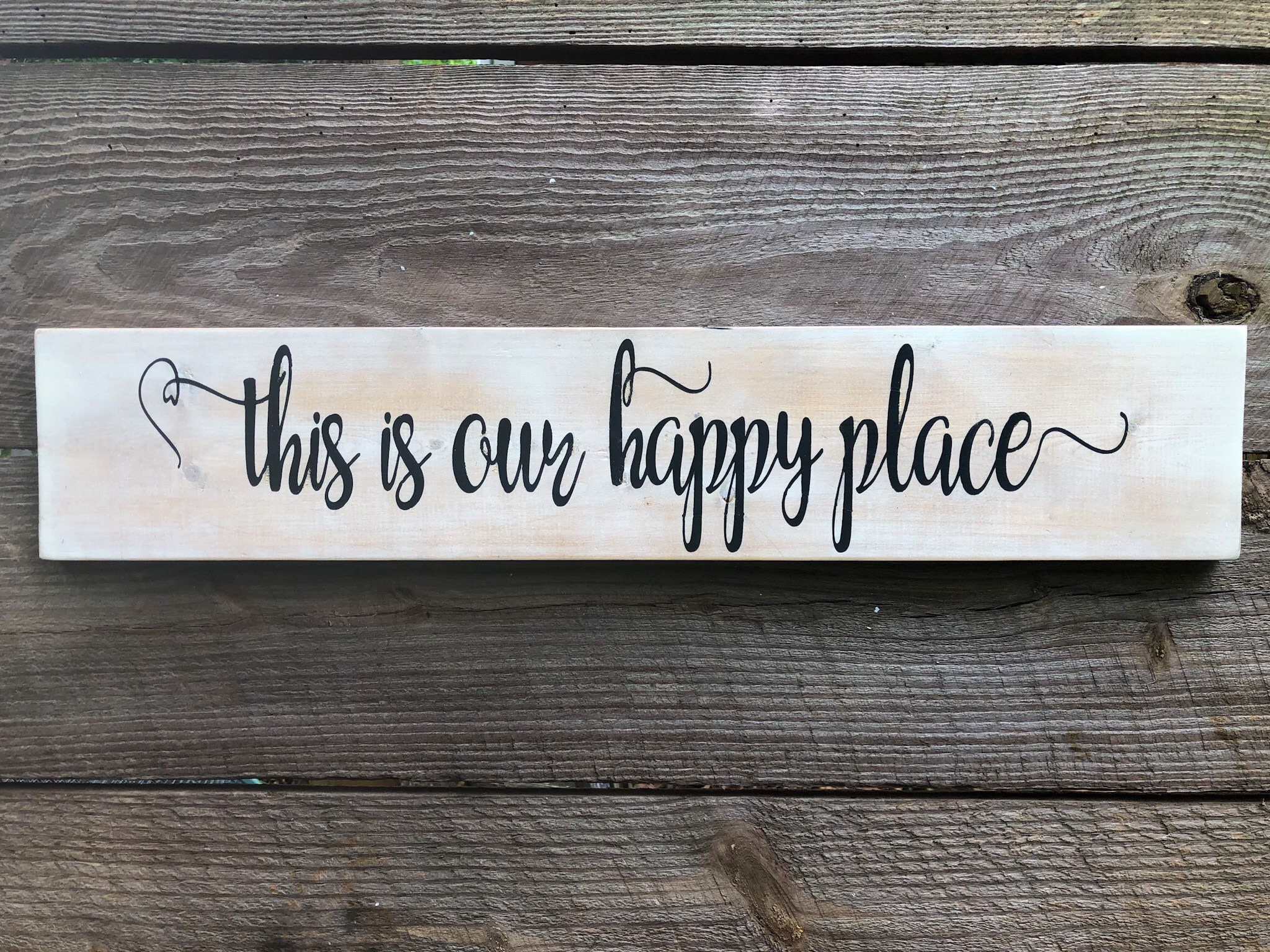 This is Our Happy Place Wood Sign Farmhouse Wood Sign Rustic Etsy