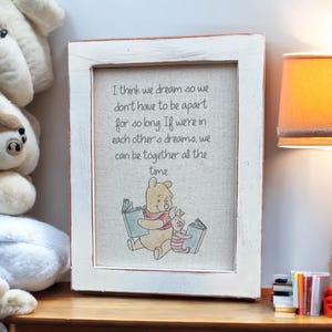 Winnie the Pooh Nursery Decor: Shabby Chic Framed Canvas Print