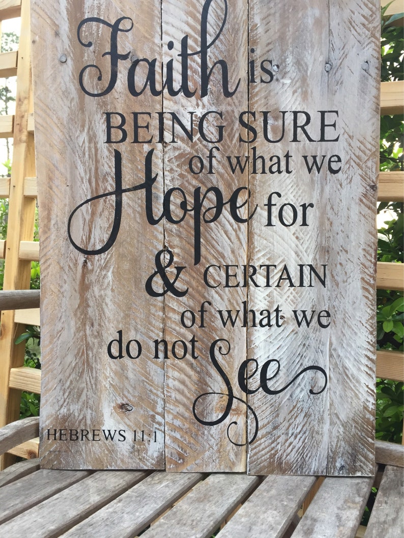 Faith Pallet Wood Sign Scripture Wall Art Bible Verse Etsy