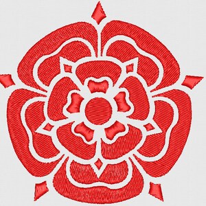 Traditional Lancashire Red Rose Embroidery File - Multi Size for 4x4 Hoop