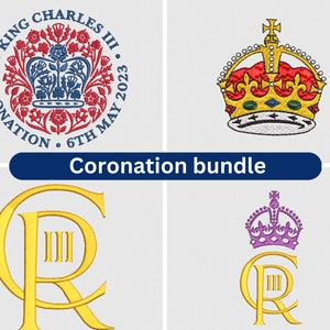 King Charles III Coronation - Embroidery File mega bundle - NEW & UPDATED