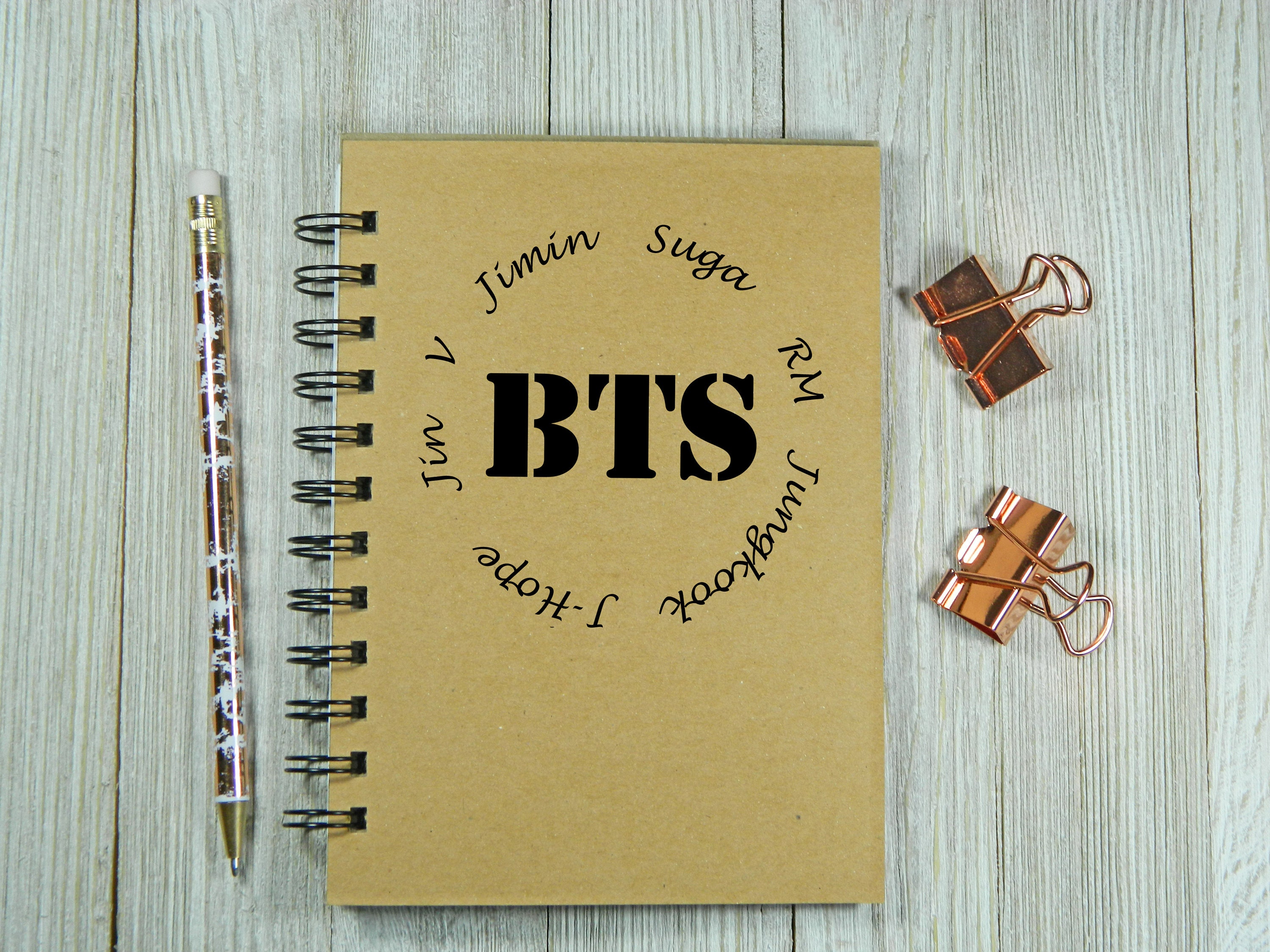 BTS　メモ帳　バラ② BTS (bangtan Boys) Inspired Notebook/journal - Etsy