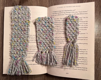 Gray Crochet Bookmarks - 3 Pack Assorted Sizes
