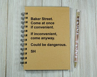 Sherlock inspired Baker Street. Come at once. Notebook/Journal