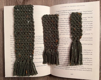 Green Crochet Bookmarks - 3 Pack Assorted Sizes
