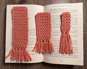 Pink Crochet Bookmarks - 3 Pack Assorted Sizes