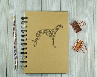 Greyhound word art notebook/journal