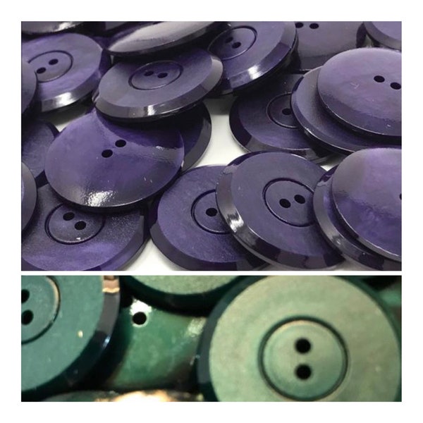 Choose from 4 sizes 2 colors purple or green 2hole ring Buttons