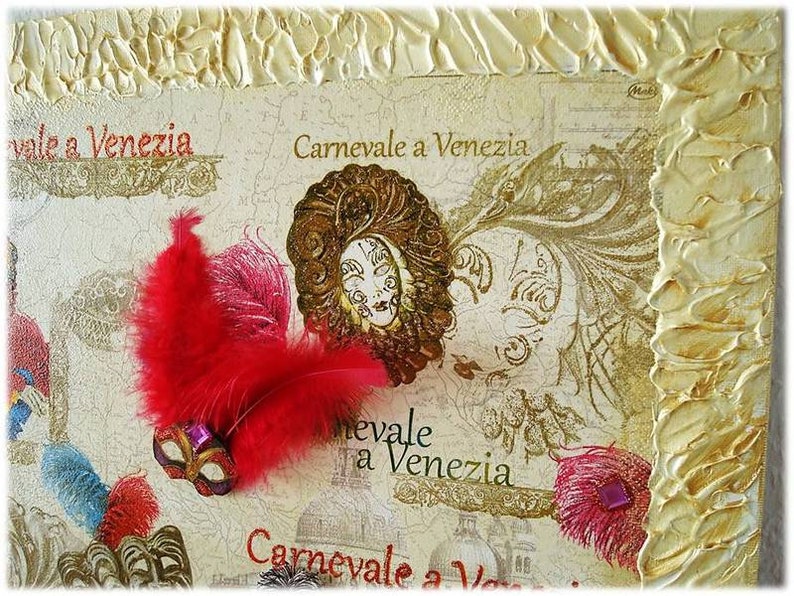 Acrylic painting on canvas CARNEVALE a Venezia image 2