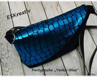 Kleine Umhängetasche / Partytasche "Türkis-Blau"