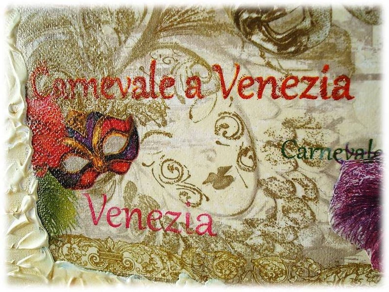 Acrylic painting on canvas CARNEVALE a Venezia image 4