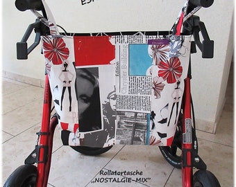 SAC ROLLATOR / SAC SHOPPING pour rollators / fauteuils roulants "Nostalgia Mix"