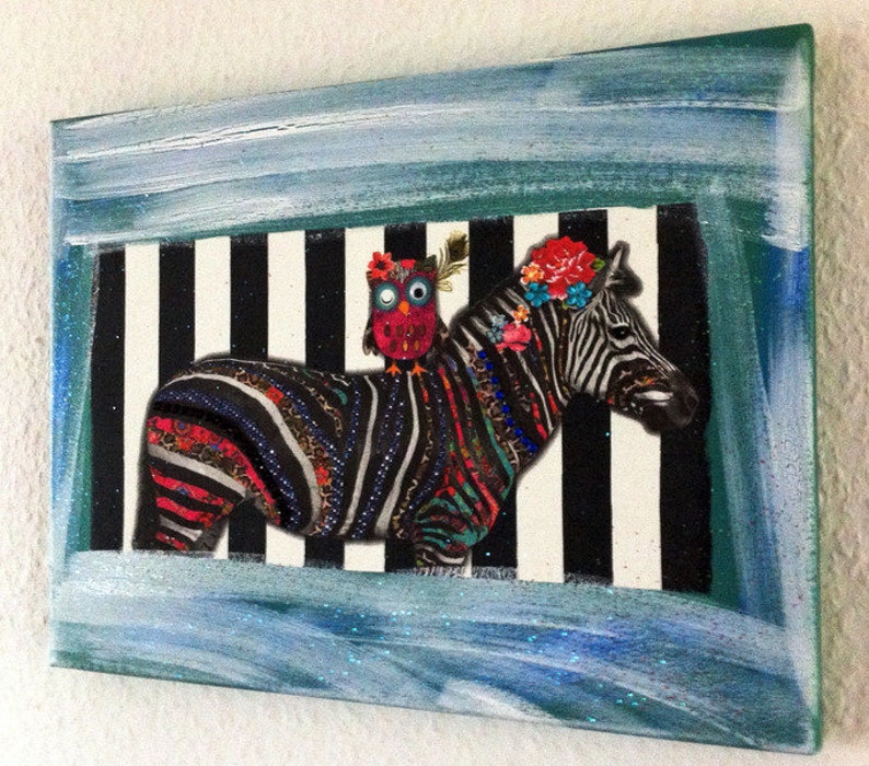 Arcyl image in mixed media FASHIONABLE ZEBRA image 2