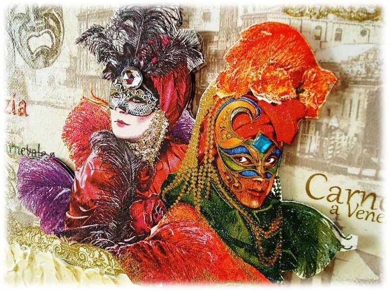 Acrylic painting on canvas CARNEVALE a Venezia image 3