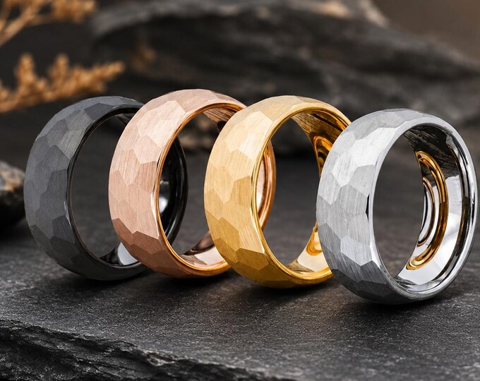 Tungsten Wedding Band Set, Gold Plated Celtic Cross Ring, Custom Engraved Couple Bands, Durable Comfort Fit Promise Bridal Rings Set