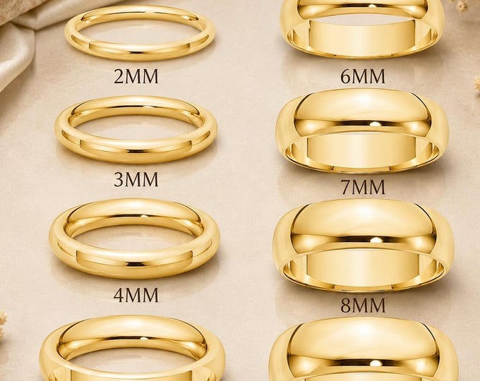 Personalized Engraved Ring, Unisex His & Hers Matching Bands, Custom Gold Tungsten Wedding Band Set, Comfort Fit Choose Width 2mm–9mm Ring