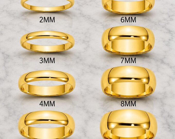 Engraved Comfort Fit, Custom Personalized Gold Tungsten Carbide Wedding Band Ring for Unisex, 2mm-9mm Sizes His & Hers Promise Gift Set