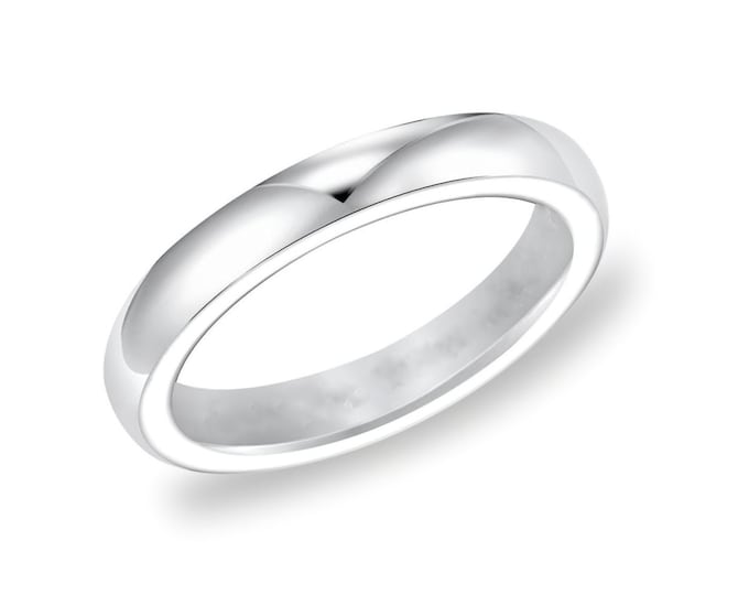Custom Engraving - 3mm Titanium Band White Plated Eternity Ring Cubic Zirconia | Engagement Anniversary | Wedding Band Ring for Men Or Women