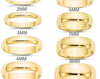 Custom Engraving  - Men 0r Women Gold Tungsten Carbide Wedding Band Ring Set. Choose Width from 2mm, 3mm, 4mm, 5mm, 6mm, 7mm, 8mm , 9mm